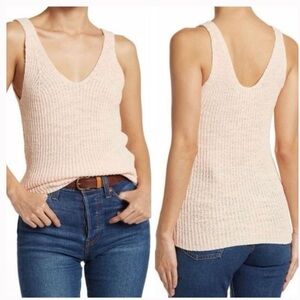 Madewell Monterey Sweater Tank Top Knit Lucid Pink Large